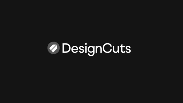 The DesignCuts wordmark in white on near-black.