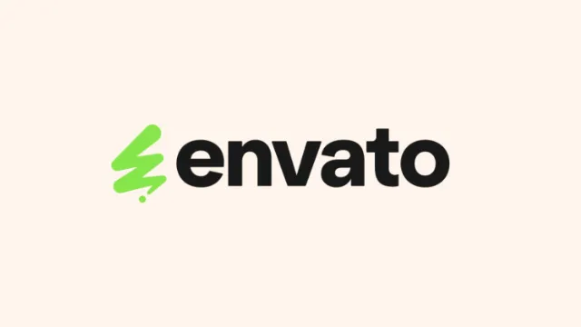 The Envato wordmark and leaf mark on cream.