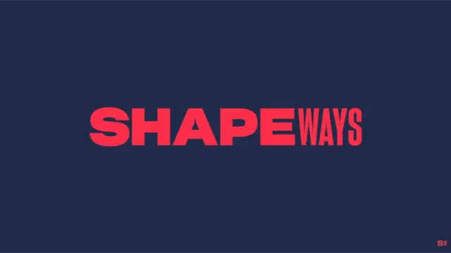 The Shapeways wordmark in red and white on dark navy.