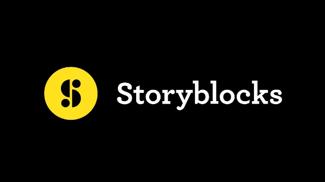 The Storyblocks wordmark beside a yellow coin mark on black.