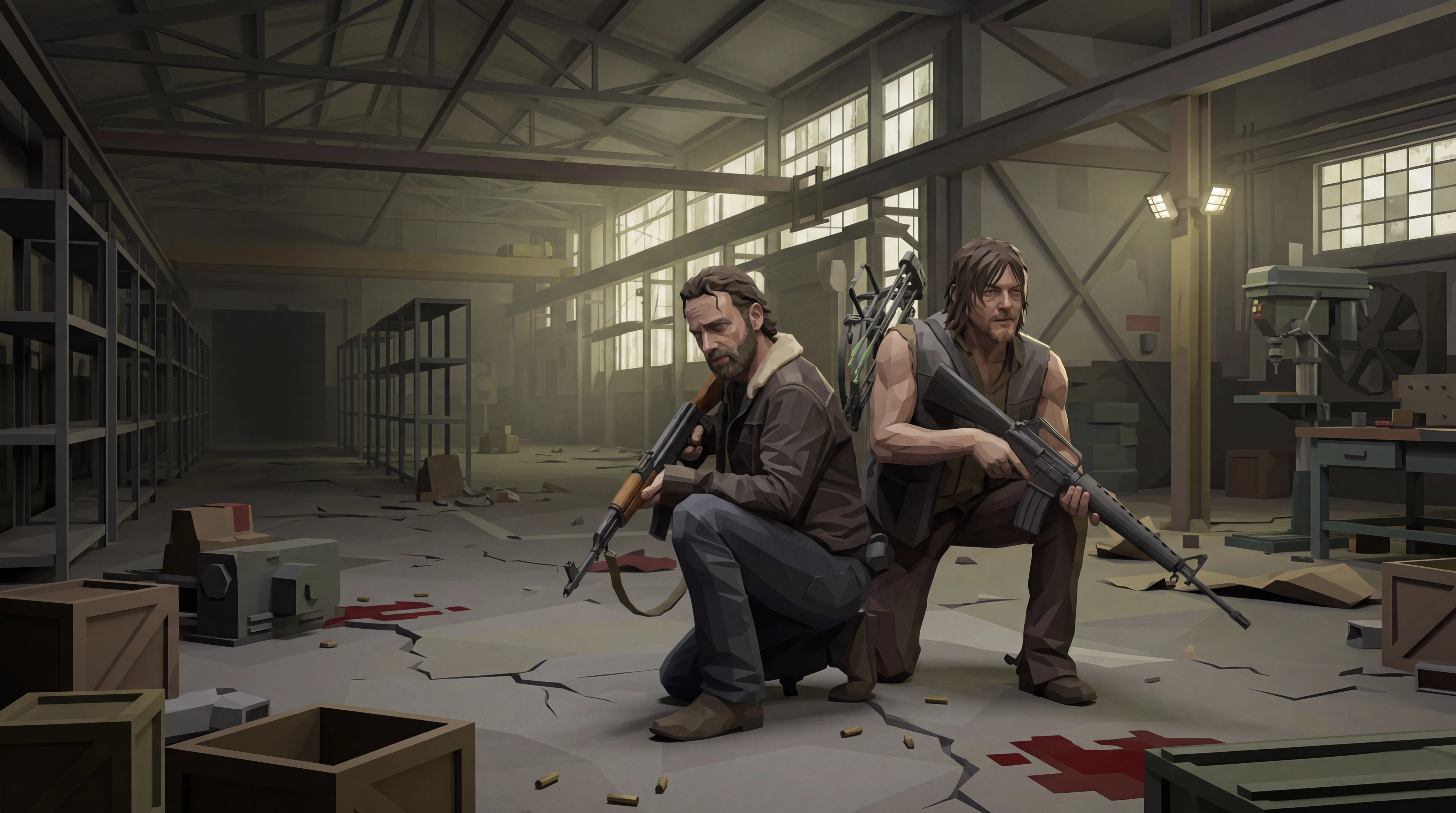 reinterpret this image in the style of a project zomboid main menu background keep the core idea of cb89727f a531 4ecc b267 c2437379fdb9